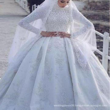 Princess Bridal Dress Long sleeve Muslim Wedding Gowns from DuBai